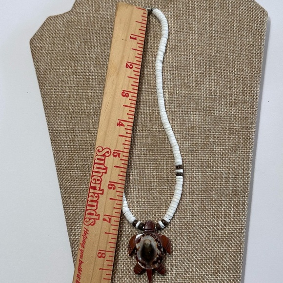 Hawaii Koa Wood Honu Sea Turtle Opihi Shell Necklace Choker Hiechi Beads - Picture 12 of 12